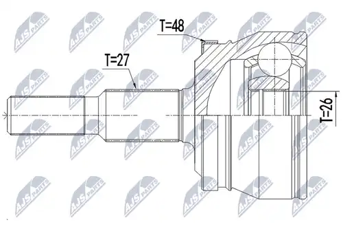 каре комплект, полуоска NTY NPZ-CH-032