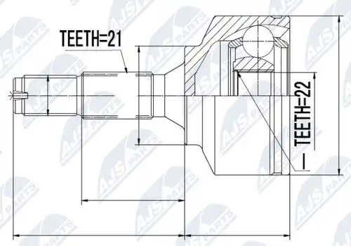 каре комплект, полуоска NTY NPZ-CT-011