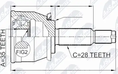 каре комплект, полуоска NTY NPZ-DW-026