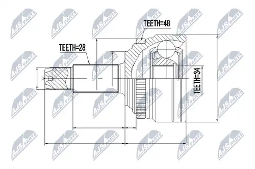 каре комплект, полуоска NTY NPZ-DW-028