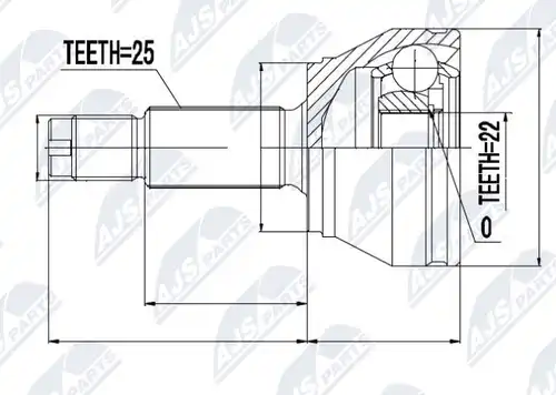 каре комплект, полуоска NTY NPZ-FR-006