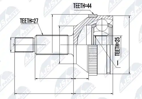 каре комплект, полуоска NTY NPZ-FR-008