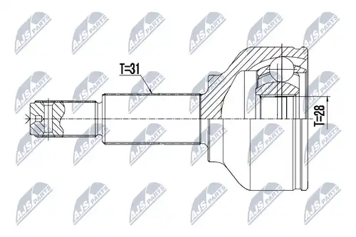 каре комплект, полуоска NTY NPZ-FR-052