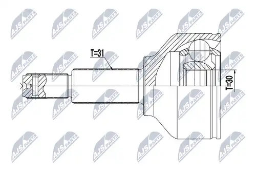 каре комплект, полуоска NTY NPZ-FR-053