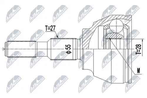 каре комплект, полуоска NTY NPZ-FR-056