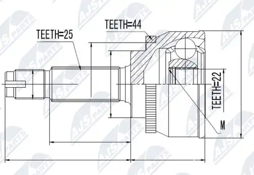 каре комплект, полуоска NTY NPZ-HY-539