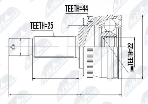 каре комплект, полуоска NTY NPZ-HY-540