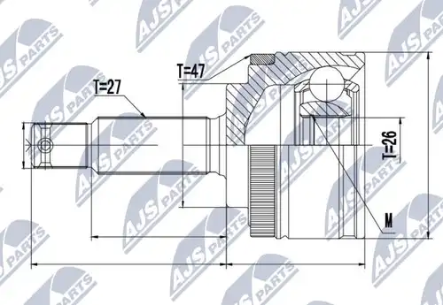 каре комплект, полуоска NTY NPZ-KA-358