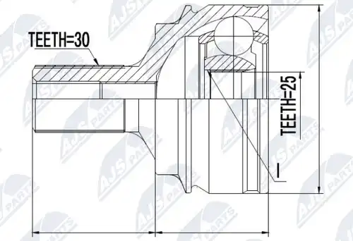 каре комплект, полуоска NTY NPZ-ME-016