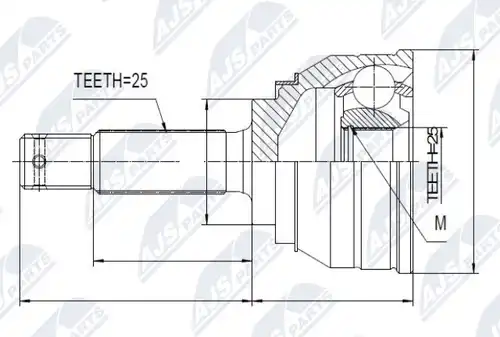 каре комплект, полуоска NTY NPZ-MS-003