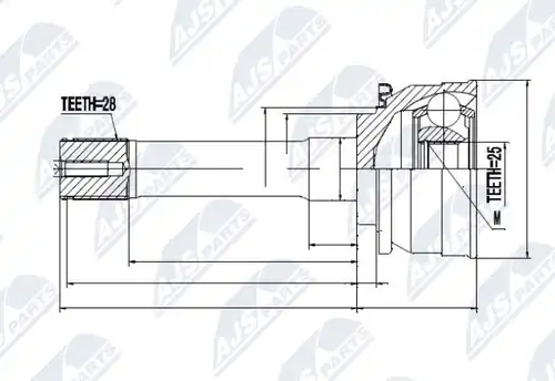 каре комплект, полуоска NTY NPZ-MS-007