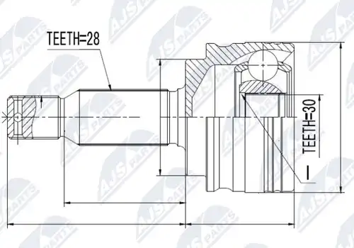 каре комплект, полуоска NTY NPZ-MS-011