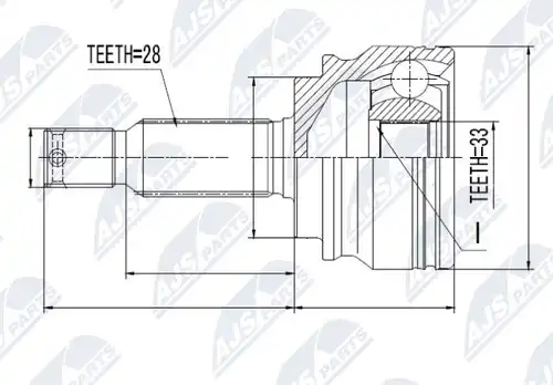 каре комплект, полуоска NTY NPZ-MS-012