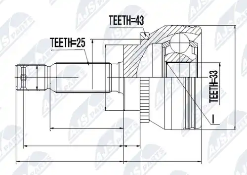 каре комплект, полуоска NTY NPZ-MS-035