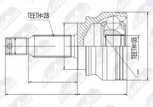 каре комплект, полуоска NTY NPZ-MS-036