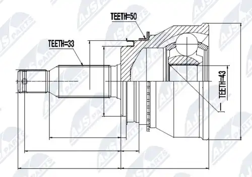 каре комплект, полуоска NTY NPZ-MS-038