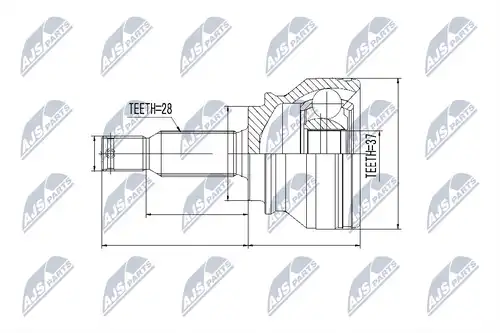 каре комплект, полуоска NTY NPZ-MS-061