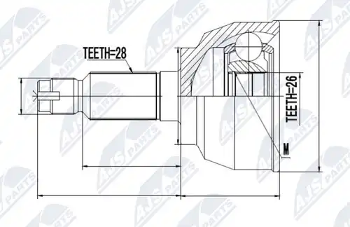 каре комплект, полуоска NTY NPZ-MZ-042