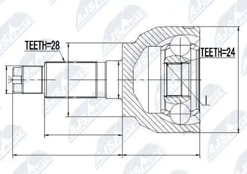 каре комплект, полуоска NTY NPZ-MZ-046