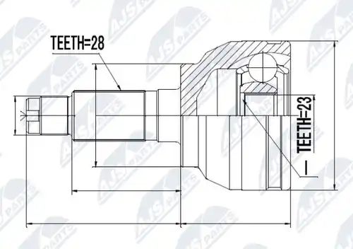 каре комплект, полуоска NTY NPZ-MZ-047