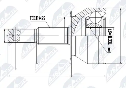 каре комплект, полуоска NTY NPZ-NS-081