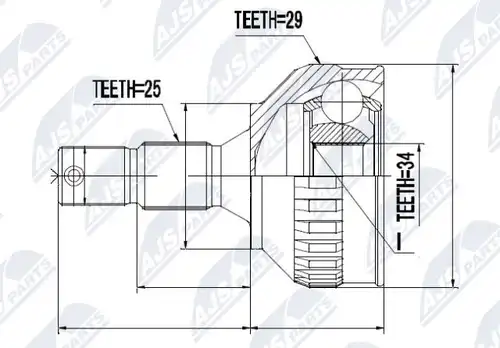 каре комплект, полуоска NTY NPZ-PE-013