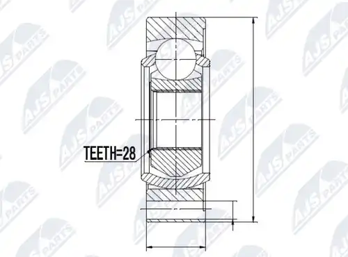 каре комплект, полуоска NTY NPZ-PL-016