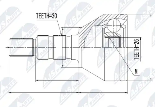 каре комплект, полуоска NTY NPZ-PL-028