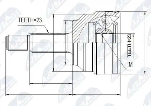 каре комплект, полуоска NTY NPZ-RE-021