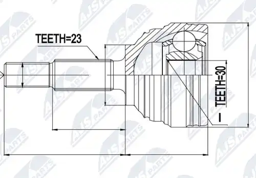 каре комплект, полуоска NTY NPZ-RE-023