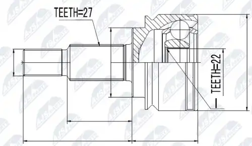 каре комплект, полуоска NTY NPZ-RE-038