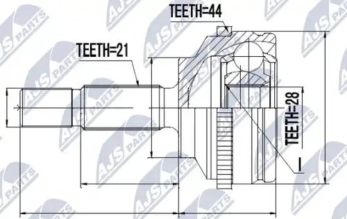 каре комплект, полуоска NTY NPZ-RE-043