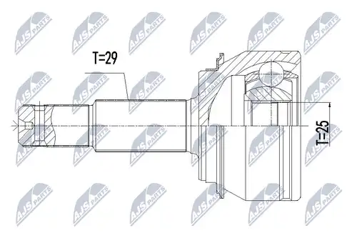 каре комплект, полуоска NTY NPZ-RE-061