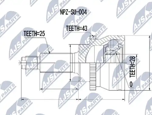 каре комплект, полуоска NTY NPZ-SU-004