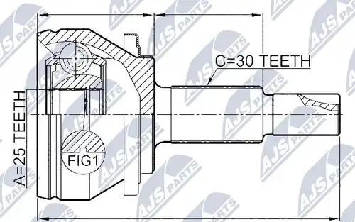 каре комплект, полуоска NTY NPZ-TY-014