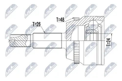 каре комплект, полуоска NTY NPZ-TY-017