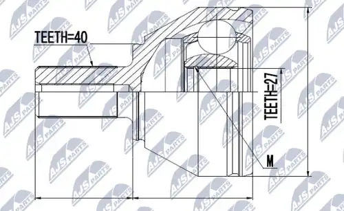 каре комплект, полуоска NTY NPZ-VV-018