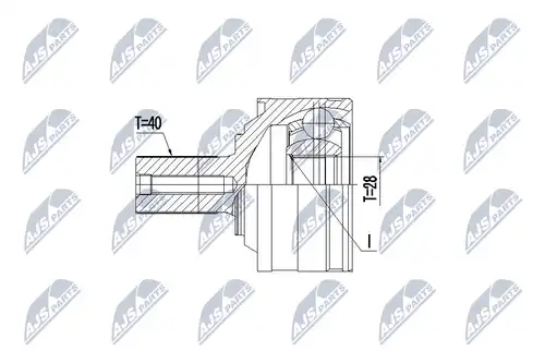 каре комплект, полуоска NTY NPZ-VV-025