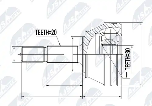 каре комплект, полуоска NTY NPZ-VW-001