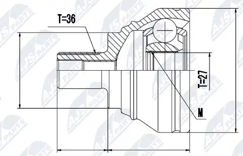 каре комплект, полуоска NTY NPZ-VW-019