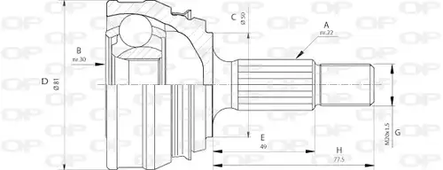 каре комплект, полуоска OPEN PARTS CVJ5005.10