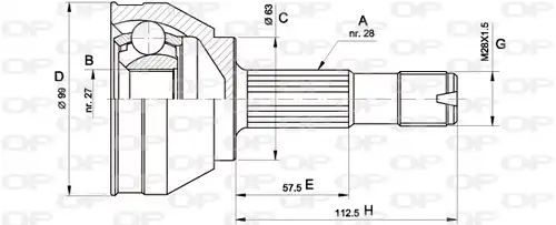 каре комплект, полуоска OPEN PARTS CVJ5018.10