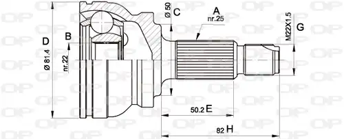 каре комплект, полуоска OPEN PARTS CVJ5029.10