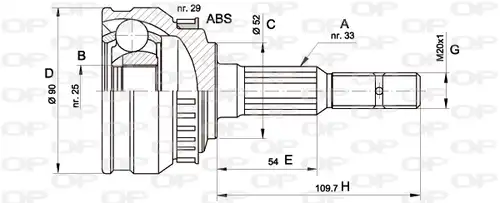 каре комплект, полуоска OPEN PARTS CVJ5047.10