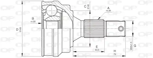 каре комплект, полуоска OPEN PARTS CVJ5051.10