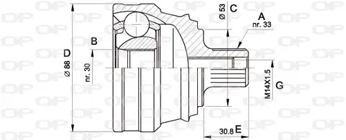 каре комплект, полуоска OPEN PARTS CVJ5090.10