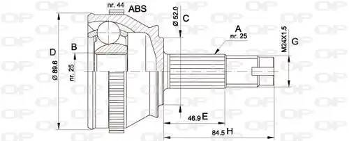 каре комплект, полуоска OPEN PARTS CVJ5092.10