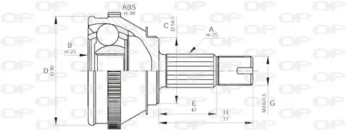 каре комплект, полуоска OPEN PARTS CVJ5093.10