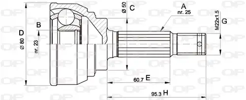 каре комплект, полуоска OPEN PARTS CVJ5103.10