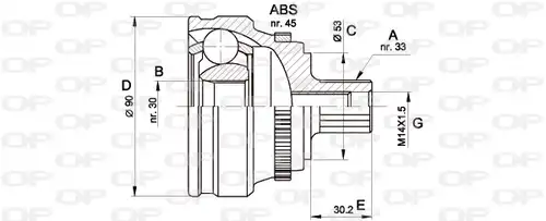 каре комплект, полуоска OPEN PARTS CVJ5110.10